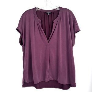 Lucky Brand Purple Blouse Women’s Size Medium Sandwash Notch Top